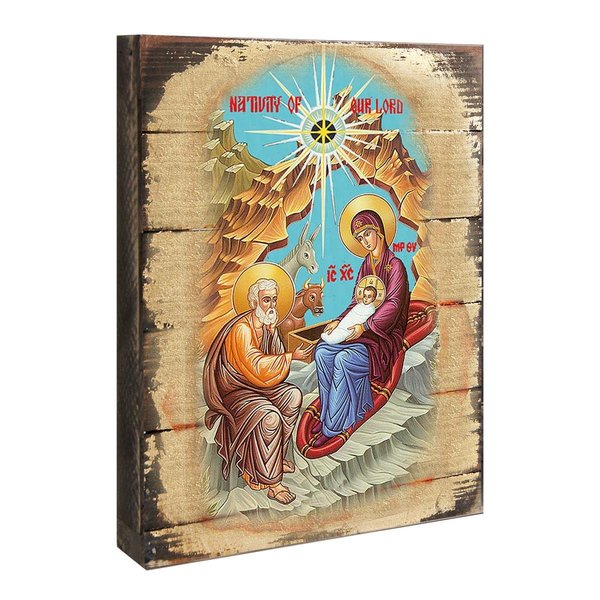 Kd Americana Orthodox nativity Icon Painting on GoldPlated Wooden Block KD1800220